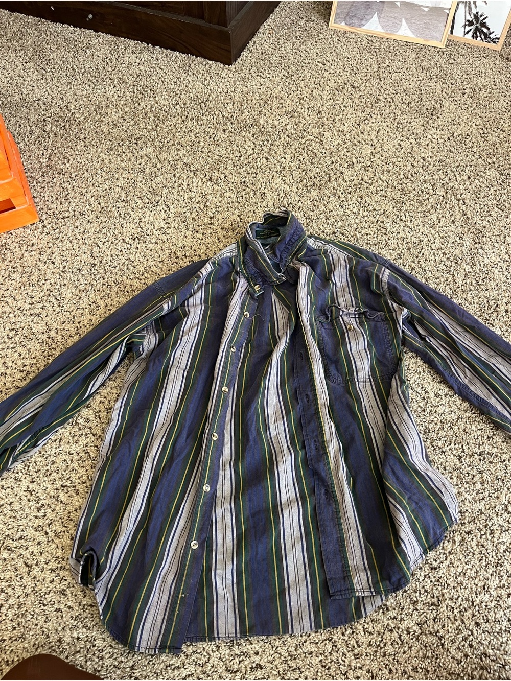 Men's Casual Striped Button-Down Shirt /Flannel